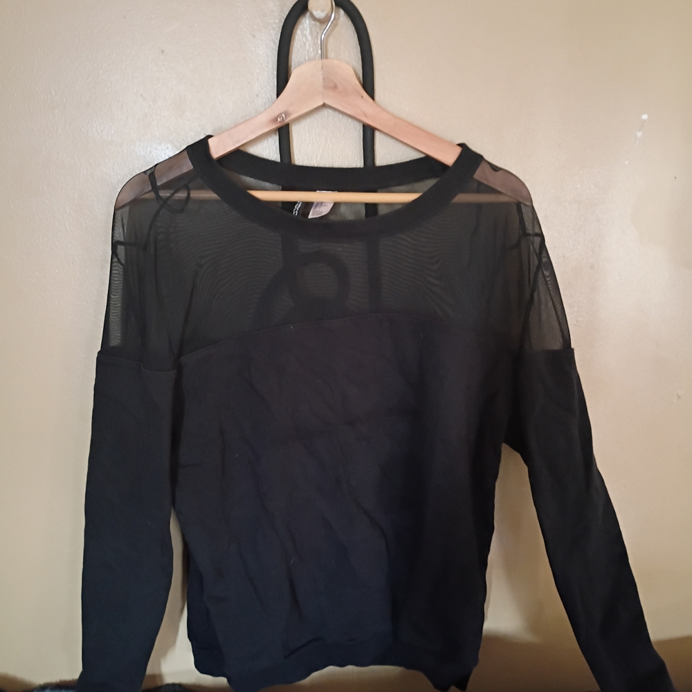 Elegant Black Sheer Women's Sweatshirt